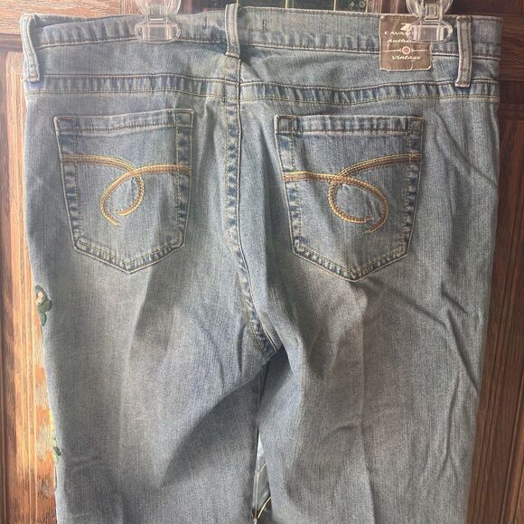 Vtg Z Cavaricci Jeans Womens High Rise Embroidered flower Straight Leg Boho S 14 - Picture 12 of 16